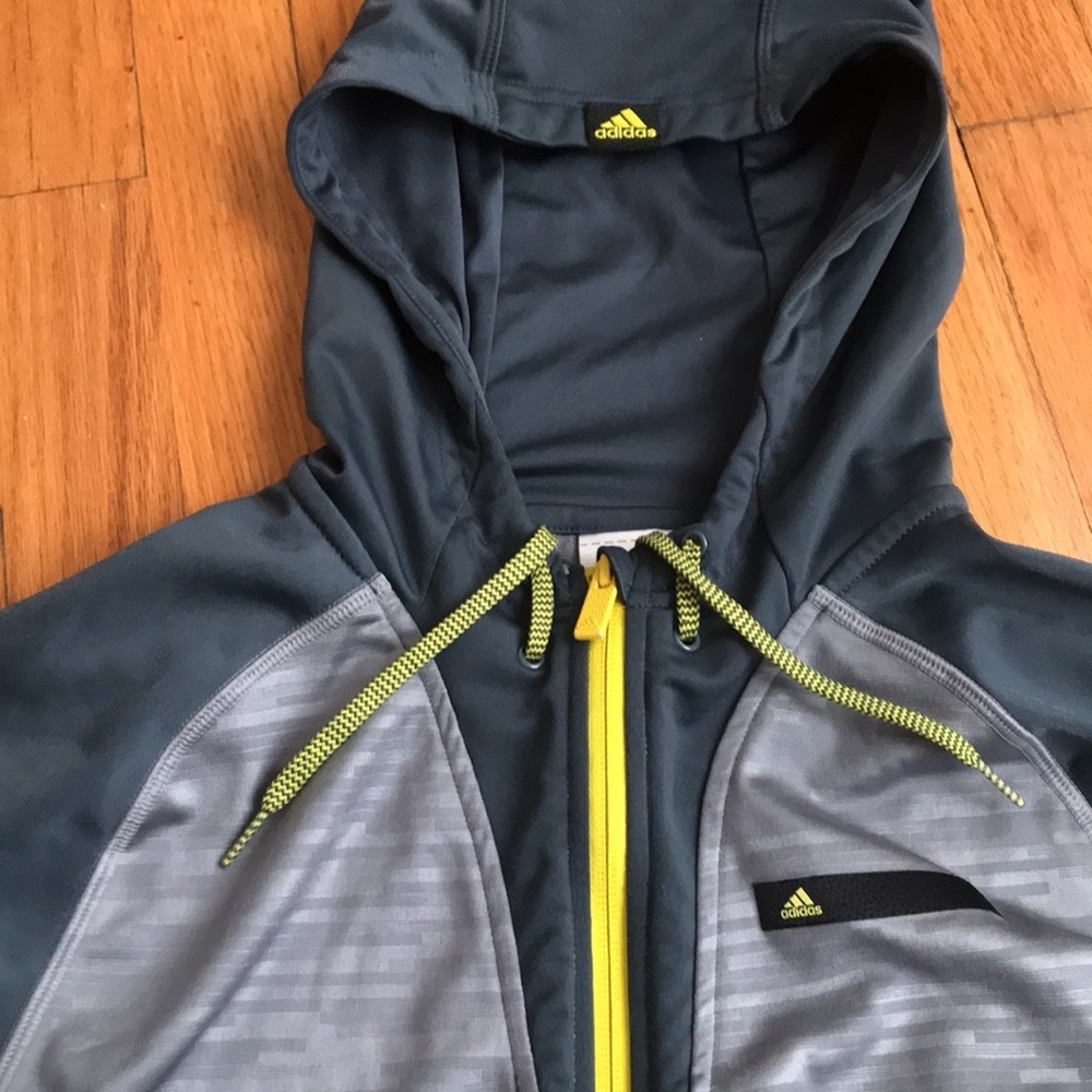 Adidas grey zip hoodie